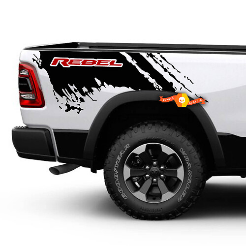 Kit de décalcomanies latérales en vinyle style éclaboussures de boue pour Dodge Ram 1500 Rebel