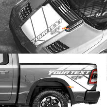 Kit de décalcomanies en vinyle style GT pour capot et côtés de caisse pour Dodge Ram 1500 Rebel_3