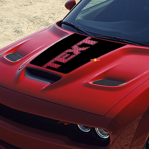 Autocollant vinyle personnalisé à motif nid d'abeille pour capot Dodge Challenger