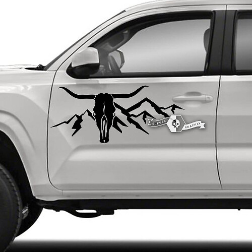 2x Toyota Tacoma Doors SR5 Side Deer Mountains Vinyl Decals Autocollant graphique
