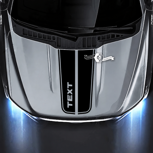 TEXT Twin Pinstripe Hood Panel Capot Autocollant vinyle pour Ford F-150