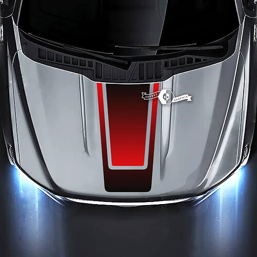 Autocollant vinyle à rayures en dégradé pour capot de muscle car camion 2015-2020
