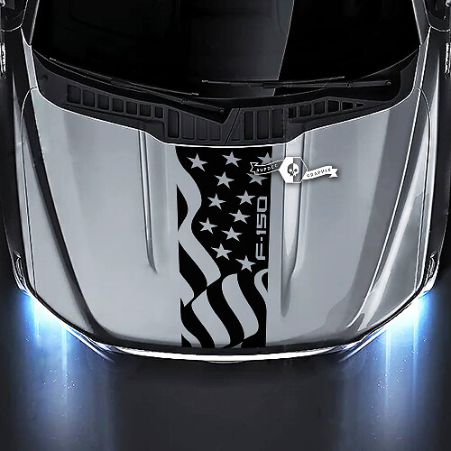 Ford F-150 XL XLT STX LARIAT Hood Flag USA Graphics Stickers Autocollants
