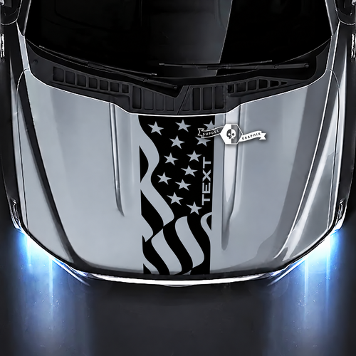 TEXT Waving USA Flag Hood Panel Capot Autocollant vinyle pour Ford F-150