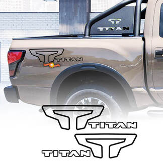Kit d'autocollants pour Nissan TITAN, 2 autocollants pour lit à rayures, bande latérale graphique
