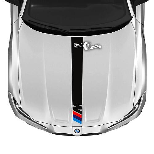 Autocollant vinyle bande centrale style M pour capot BMW M3 M4 G80 G82 G83 2021+