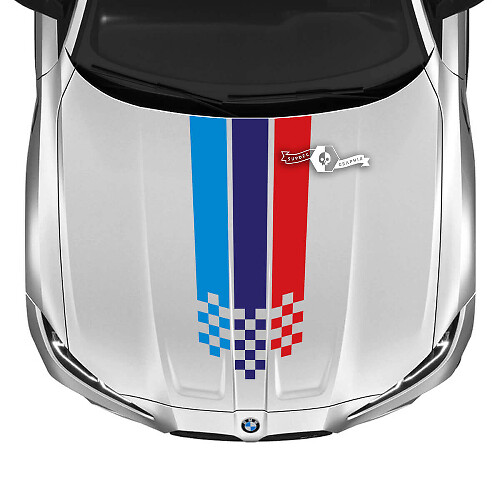 Décalcomanie en vinyle M Performance à damiers pour capot pour BMW M4 M3 G80 G82 G83 2021+