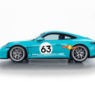 Porsche 911 2023 Portes latérales S/T Style Kit Autocollant autocollant 60e anniversaire
