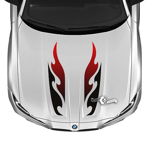  Ensemble d'autocollants vinyle flamme pour capot 2021+ BMW M3 G80 M4 G82 G83