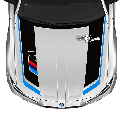 Kit d'autocollant vinyle bande capot style M pour BMW M3 M4 G80 G82 G83 2021+