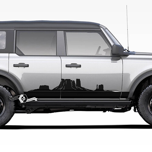 Paire Autocollants Décor Panneau Latéral Monument Valley 2 pour Ford Bronco