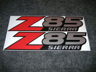 2 Gmc Z85 Sierra Factory Stickers Autocollants Rouge Lr