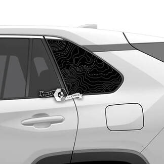 Paire d'autocollants de carte topographique pour fenêtres latérales, adaptés à Toyota Rav4
