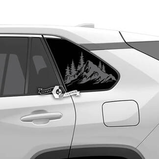 Paire Toyota Rav4 Fenêtres latérales Carte topographique Montagne Forêt Vinyle Autocollant autocollant
