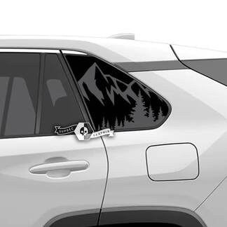 Paire Toyota Rav4 Side Windows Mountain Forest Vinyl Decal Autocollant
