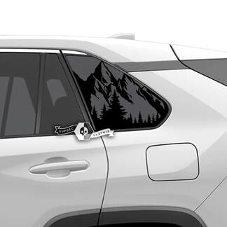 Paire Toyota Rav4 Side Windows Mountain Forest Vinyl Decal Autocollant
