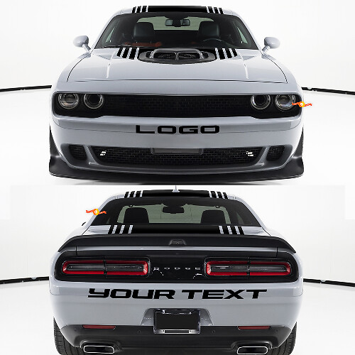 Kit d'autocollants en vinyle personnalisés pour pare-chocs avant et arrière pour Dodge Challenger