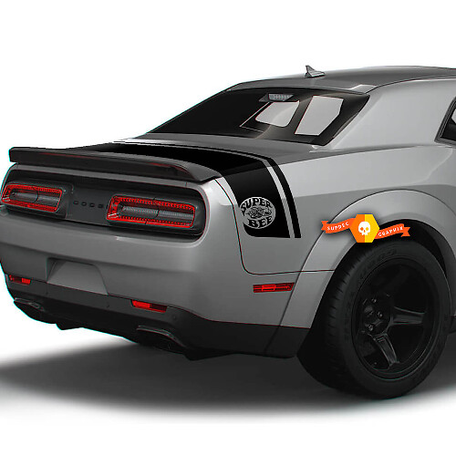 Autocollants en vinyle bande arrière style Super Bee pour coffre de Dodge Challenger