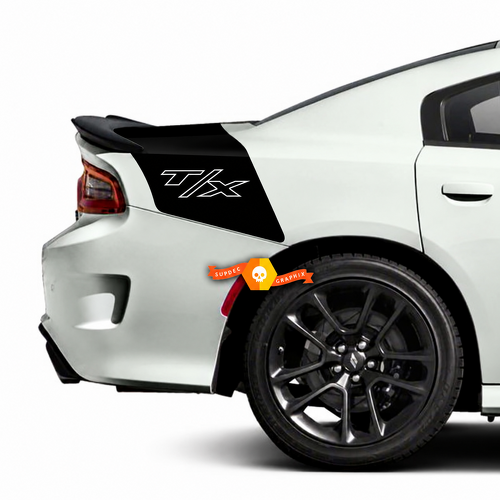 Bande de contour T/X pour aile arrière et coffre Autocollant vinyle pour Dodge Charger