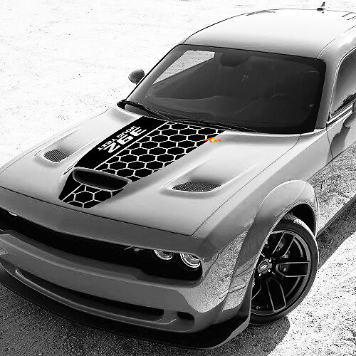 Autocollant Vinyle Capot Style Nids d'Abeilles Personnalisé pour Dodge Challenger