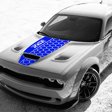 Autocollant Vinyle Capot Style Nids d'Abeilles Personnalisé pour Dodge Challenger_2