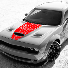 Autocollant Vinyle Capot Style Nids d'Abeilles Personnalisé pour Dodge Challenger_3