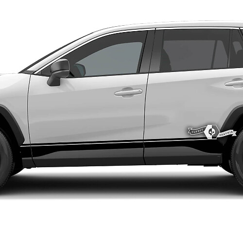Bande latérale de carrosserie Ligne de bas de caisse porte Autocollant adhésif Compatible avec Toyota Rav4