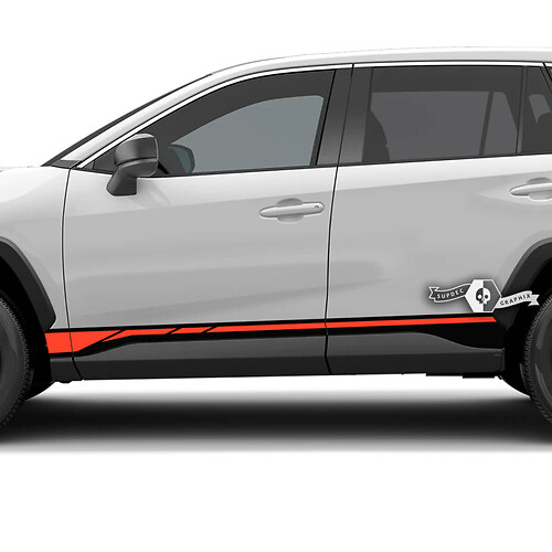 Autocollant en vinyle à bandes de style course pour bas de caisse Toyota RAV4 2019-2026