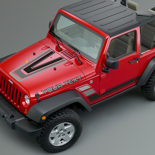 Kit de décalcomanies vinyles vintage rayures capot et côtés pour Jeep Renegade CJ5 CJ7