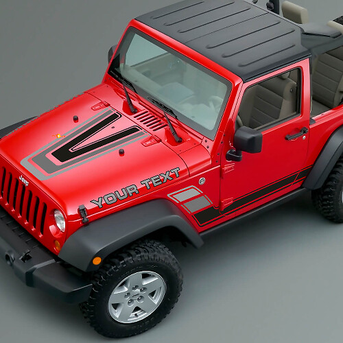 Kit de décalcomanies vinyles vintage rayures capot et côtés pour Jeep Renegade CJ5 CJ7