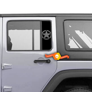 Paire Jeep Window Star Gladiator Wrangler Doors Vinyl Stickers Decal gauche droite
