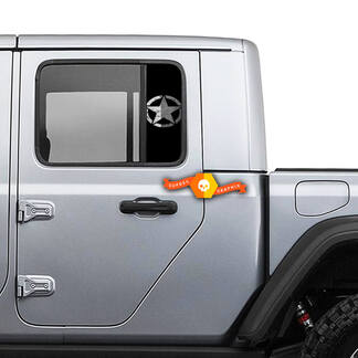 Paire Jeep Window Army Star Détruit Gladiator Wrangler Portes Autocollants en vinyle Décalcomanie
