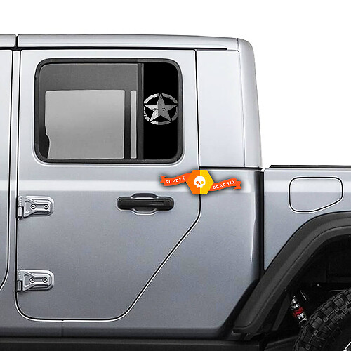 Autocollants en vinyle détruits Window Army Star 2 pour Jeep Gladiator Wrangler