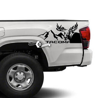 Paire de décalcomanies en vinyle Toyota Tacoma SR5 Bed Side Deer Mountains Autocollant graphique
