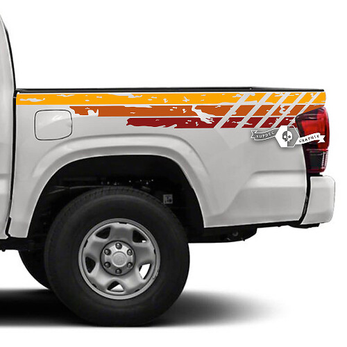Autocollants Vinyle à Bandes Latérales Vintage Vieillies pour Toyota Tacoma