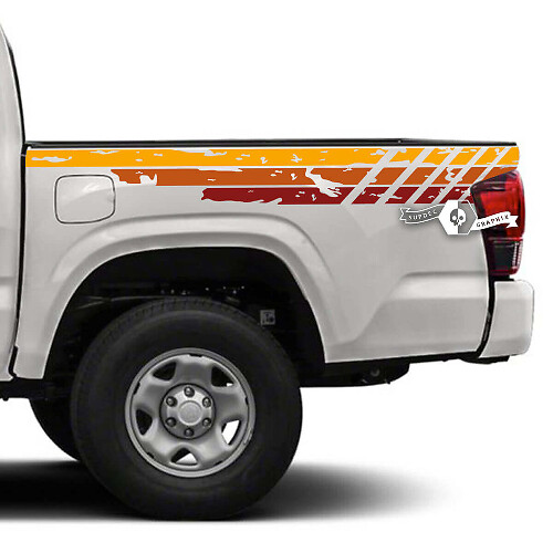 Autocollant en vinyle vintage à rayures vieillies pour la table de chevet Toyota Tundra