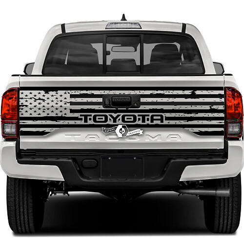 Autocollant vinyle détérioré du drapeau USA pour hayon Toyota Tacoma