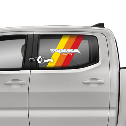 Toyota Tacoma Raptor style fenêtre Old School Stripes vinyle décalcomanies autocollant graphique
