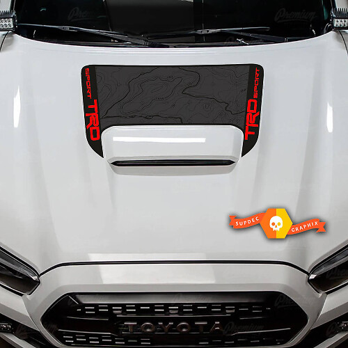 Capot TRD Off road Sport PRO Toyota Tacoma Autocollant Décalcomanie Graphique à 3 couleurs 2016-2024
