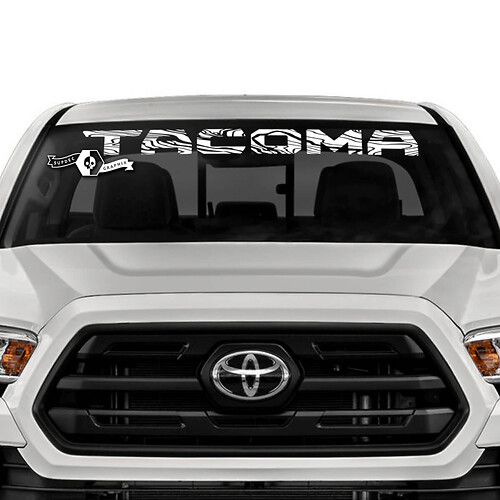 Kit d'autocollants en vinyle pour pare-brise Tacoma, Style topographique pour Toyota Tacoma
