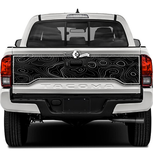 Toyota Tacoma SR5 Hayon Carte topographique Topo Vinyl Decals Autocollant graphique
