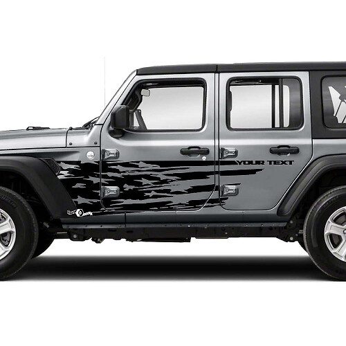Kit d'autocollants en vinyle latéral avec drapeau américain usé pour Jeep Wrangler Unlimited JK