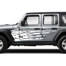 Kit d'autocollants en vinyle latéral avec drapeau américain usé pour Jeep Wrangler Unlimited JK_2