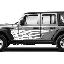 Autocollant vinyle latéral à éclaboussures du drapeau US usé pour Jeep Wrangler Unlimited JK_2