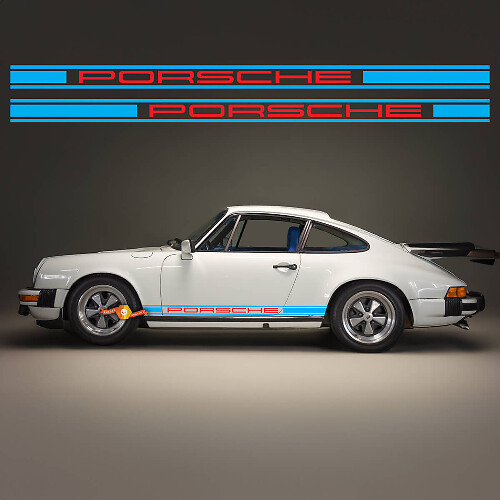 Kit d'autocollants vinyle bandes latérales design classique pour Porsche 911 SC 1979