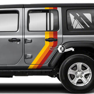 Paire Jeep Wrangler Illimité Porte Fender Side Stripe 3 Couleurs Vinyle Autocollant Autocollant
