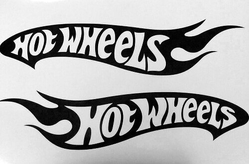 2 autocollants en vinyle Hot Wheels 24" chacun lettres inversées côté gauche et droit
