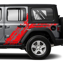 Porte-boues latéraux Splash Autocollant graphique décalque 2 couleurs pour Jeep Wrangler Unlimited JK 4 portes 3
