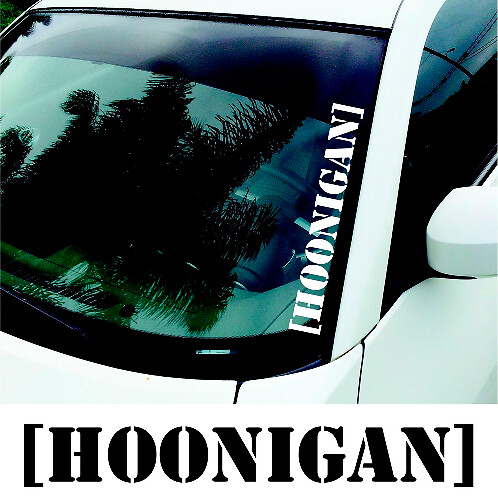 3x HOONIGAN grands autocollants de pare-brise Drift JDM EURO DUB décalcomanies Vinyle