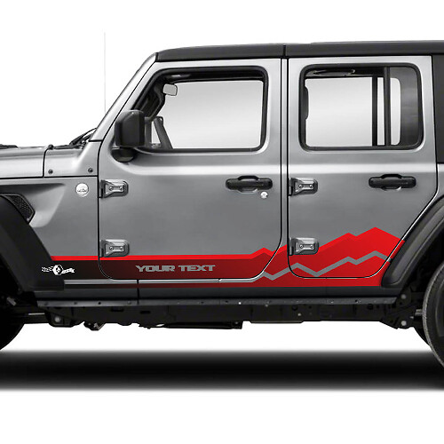 Autocollant Vinyle Bande Latérale Montagnes Dégradé pour Jeep Wrangler